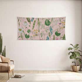 Botanical Whisper Custom Panoramic Tapestry - Velvet Satin 18