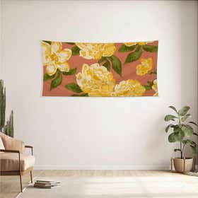 Caramel Roses Custom Panoramic Tapestry - Velvet Satin 17