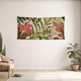 Wild Botanica Custom Panoramic Tapestry - Velvet Satin 16