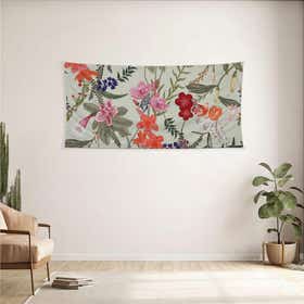 Orchids Garden Custom Panoramic Tapestry - Velvet Satin 14