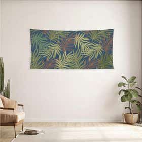 Blue Palms Custom Panoramic Tapestry - Velvet Satin 20