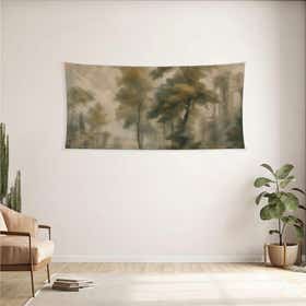 Misty Garden Custom Panoramic Tapestry - Velvet Satin 12