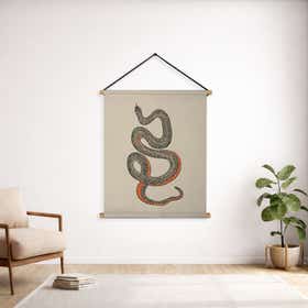 Snake Ecru Custom Hanging Tapestry - Weave Loom 3