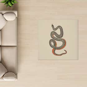 Snake Ecru Custom Rug - Square - Luxe Grain 16