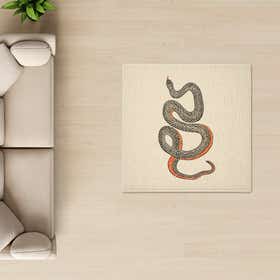 Snake Ecru Custom Rug - Square - Silken Plush 17