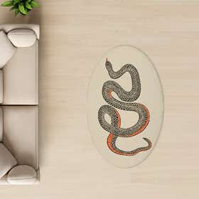 Snake Ecru Custom Rug - Oval - Luxe Grain 18