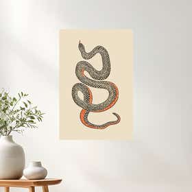 Snake Ecru Acrylic Print - Premium Metallic Photo Paper 6