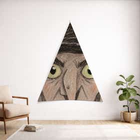 Witch Custom Triangular Tapestry - Velvet Satin 17