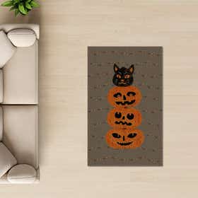 Pumpkin Kitty Grey Custom Rug - Rectangle - Nature Loom 17
