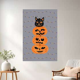 Pumpkin Kitty Grey Poster Print - Just Print 7