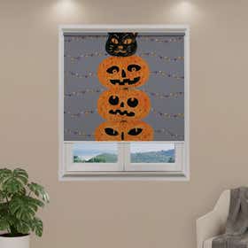 Pumpkin Kitty Grey Custom Roller Shade - Blackout 3