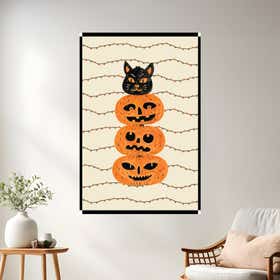 Pumpkin Kitty Beige Poster Print - Mounting 14