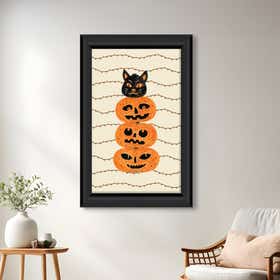Pumpkin Kitty Beige Poster Print - Framing 15
