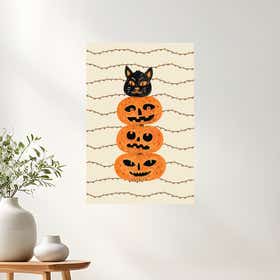 Pumpkin Kitty Beige Acrylic Print - Premium Gloss Photo Paper 9