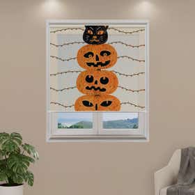 Pumpkin Kitty Beige Custom Roller Shade - Mesh 6