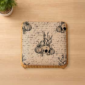 Pumpkin Skulls Custom Square Seat Cushion - Canvas 5