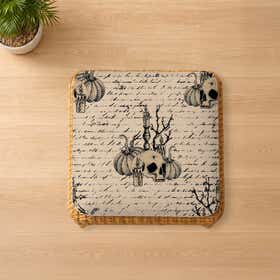 Pumpkin Skulls Custom Square Seat Cushion - Weave Loom 6