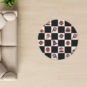 Halloween Doodles Custom Rug - Round - Silken Plush 8