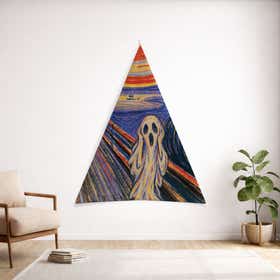 Spooky Scream Custom Triangular Tapestry - Velvet Satin 5
