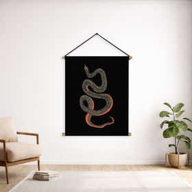 Snake Black Custom Hanging Tapestry - Velvet Satin 20
