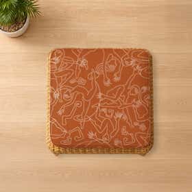 Loose Moves Rust Custom Square Seat Cushion - Canvas 20