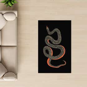 Snake Black Custom Rug - Rectangle - Luxe Grain 5
