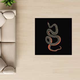 Snake Black Custom Rug - Square - Luxe Grain 11