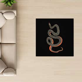 Snake Black Custom Rug - Square - Silken Plush 13