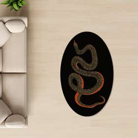 Snake Black Custom Rug - Oval - Nature Loom 15