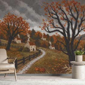 Haunted Harvest Custom Wall Mural - Timber Grain 17
