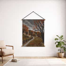 Haunted Harvest Custom Hanging Tapestry - Velvet Satin 12