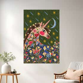 Floral Unicorn Poster Print - Just Print 20
