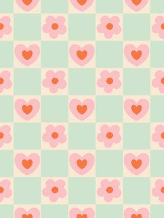 Checkered Hearts and Flowers 15