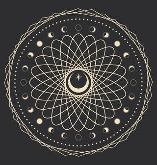 Cosmic Geometry: Enigmatic Crescent Amidst Circles 24