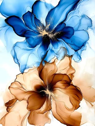 Inked Botanical Bloom Texture 22