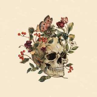 Floral Skull Beige 8