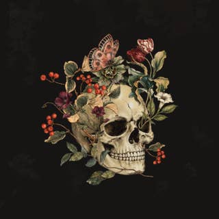 Floral Skull Black 7