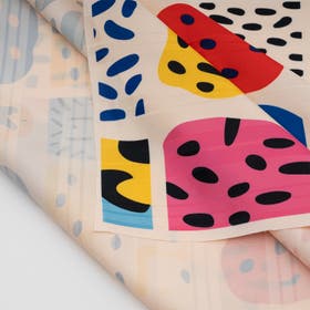 Polyester Fabric - Striped Peach 8